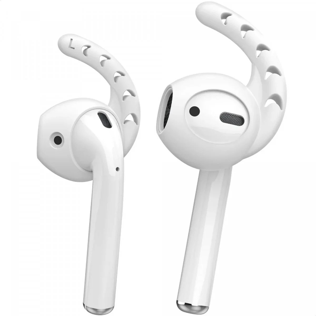 Sport Siliconen Earhooks Geschikt voor Apple AirPods (1 & 2) - Siliconen Oorhaken - Geschikt voor o.a. Hardlopen, Fietsen, Sportschool - Wit (3-Pack)