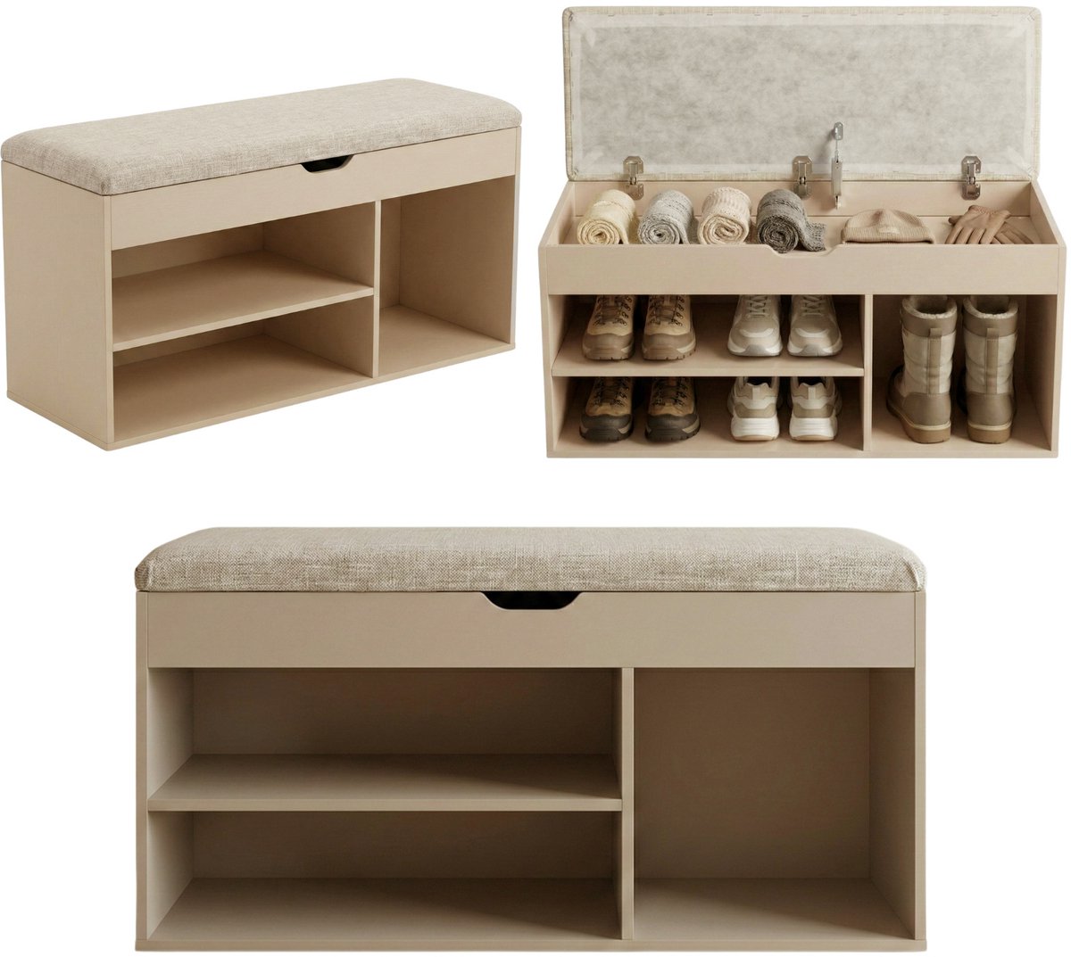 Schoenenkast met zitplaats TRIA, 80 x 43 x 30 cm