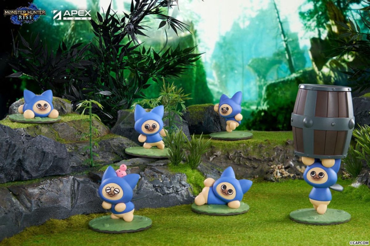APEX Monster Hunter Rise Trading Figure 6-Pack Felyne Cat Mini-Figuur
