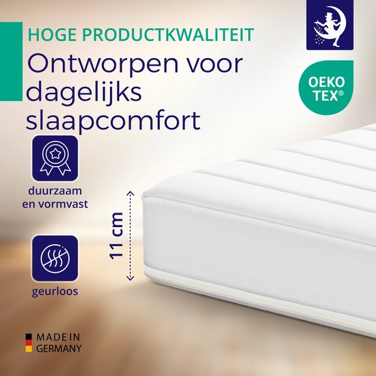 Mister Sandman - Matras Basic - Koudschuim matras 200x200 - Comfort Foam matras - Anti-Allergisch - Tweepersoons matras zacht - Hoegte 11cm
