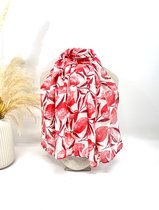 Lange dames sjaal Lou-gebloemd motief-rood wit roze bordeauxrood
