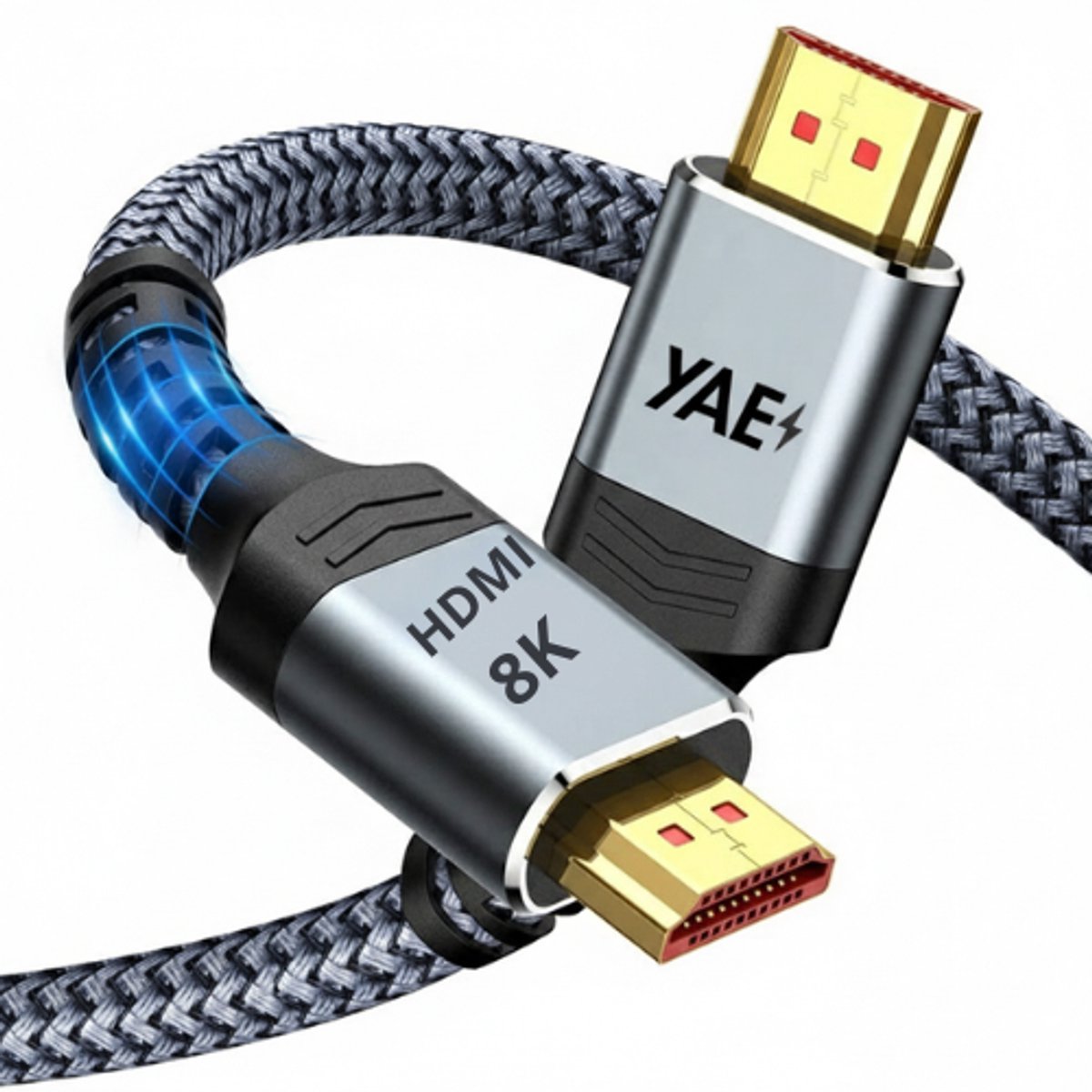 YAE HDMI Kabel 3M - HDMI Naar HDMI Kabel - 8K Ultra HD - 48Gbps - Ultra High Speed 120Hz - Gevlochten Nylon
