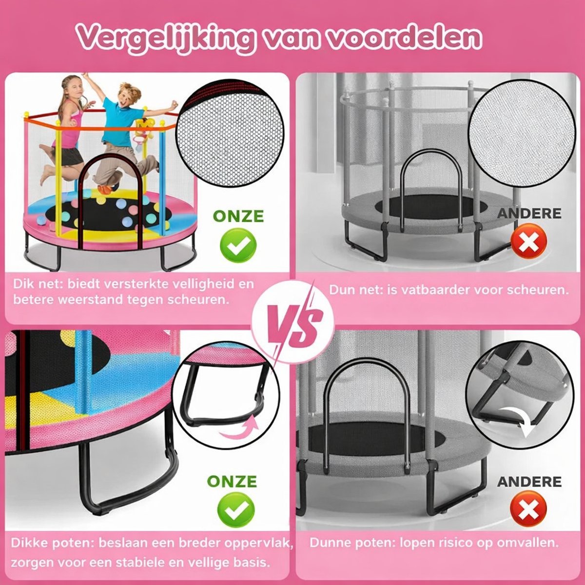 Kinder Trampoline Ø150cm-Basketbalring-Stalen frame-Meerkleurig – foto 4