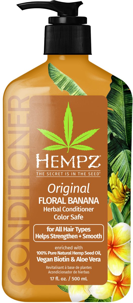 Hempz Original Floral Banana Herbal Conditioner with Vegan Biotin & Aloe Vera for All Hair Types 500ml