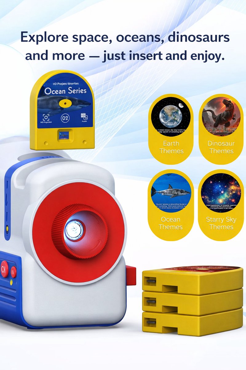 Storyteller Projector – 4‑in‑1 projector – Sterren projector – Nachtlampje – Kinderkamer – Kinder slaapliedjes & verhaaltjes – foto 2