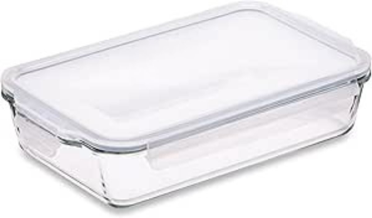 Goodivery- Prep Lasagne Ovenschotel Met BPA - Vrije Kliksluiting - 2 - 2 liter - 1 - delig - Rechthoekig - Robuust Borosilicaatglas - Oven - Magnetron - Vries - en Vaatwasmachinebestendig