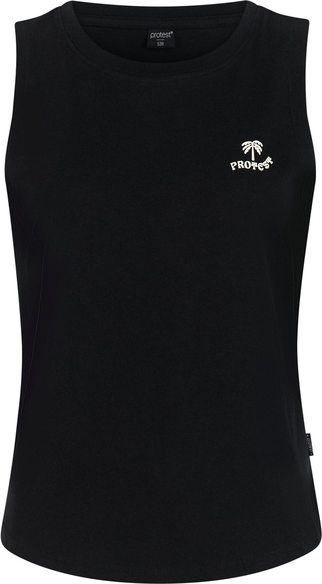 Protest PRTReturn Singlet Dames Mouwloos Ronde hals Loose fit Crème Zwart