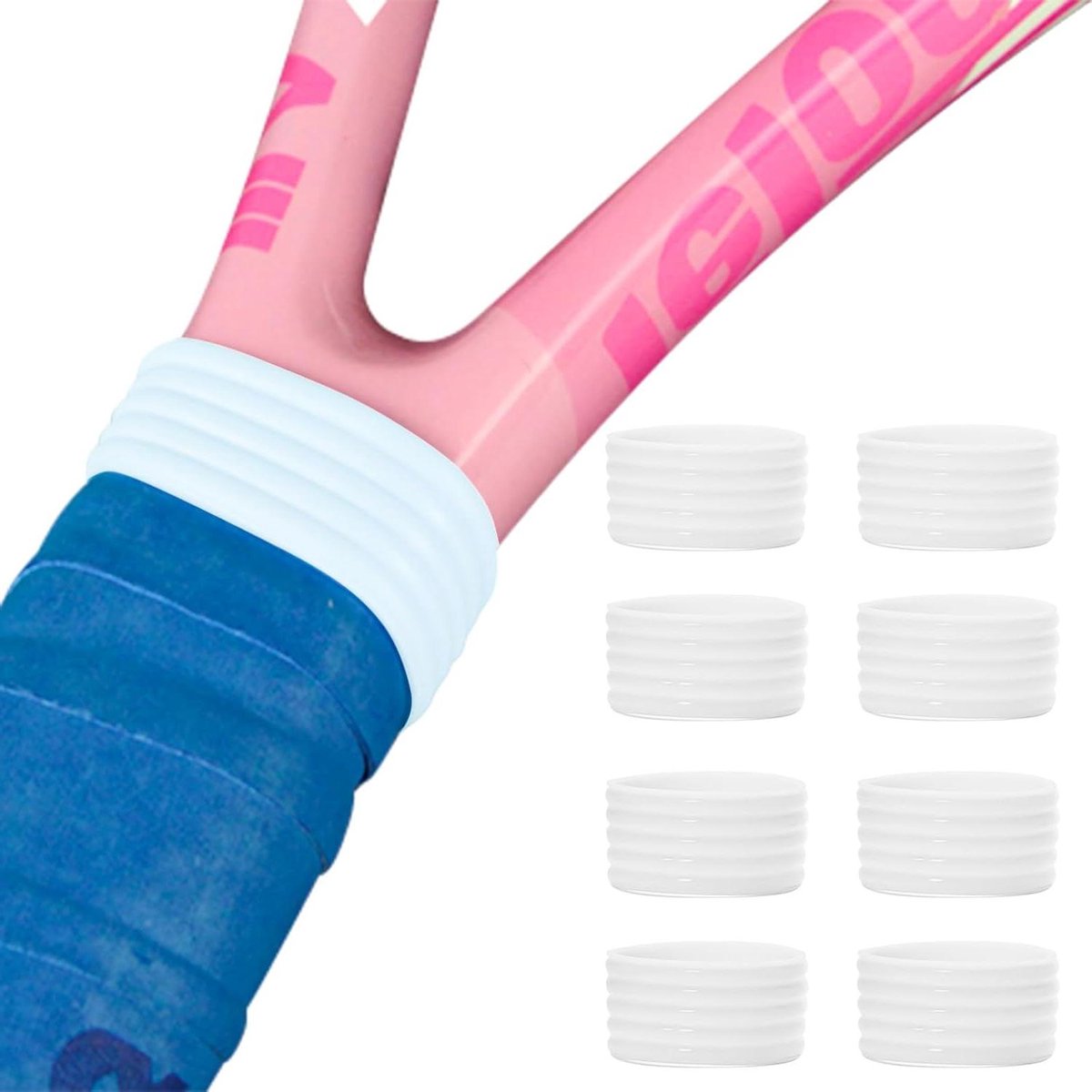 8 stuks gripband voor tennisracket - siliconen handgreep - verbeterde grip - antislip - comfortabel gevoel