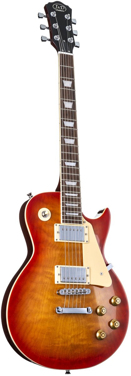 J & D LS II Flame Sunburst - Single-cut elektrische gitaar