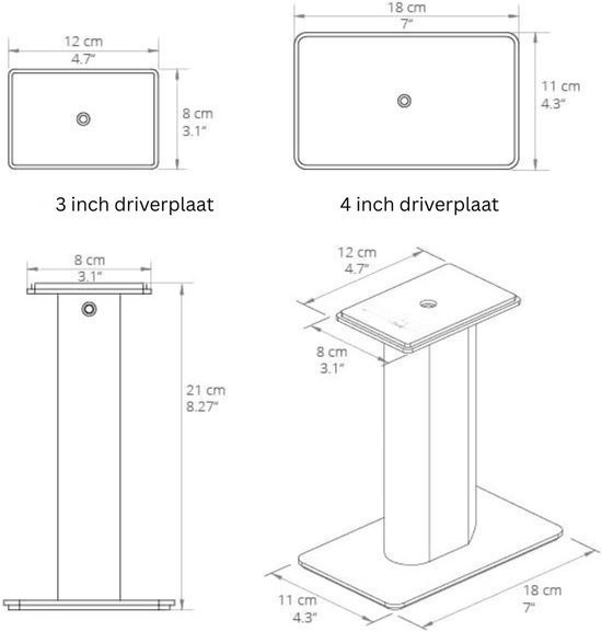 NBAP® Luidspreker Standaard - Speaker Vloerstandaard - Extra Stevig - Zwart — afbeelding 4