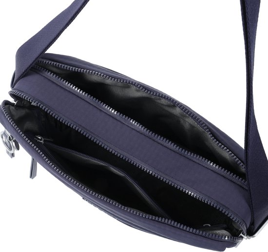 Hedgren MORI – Sac bandoulière A4 13 pouces – 2 compartiments – Smart Sleeve – Tissu déperlant recyclé – RFID – Peacoat Blue