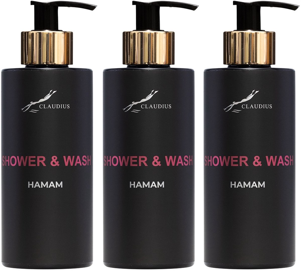 Shower & Wash Hamam 300 ml - gouden pomp - 3 stuks