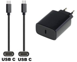 OneOne 20W snellader + 1,5m sterke USB C naar C kabel. PD lader. Oplader adapter past op Kobo (Rakuten) eReader Elipsa, Elipsa 2E, Sage, Libra 2, Libra Colour, Clara 2E, Clara Colour, Clara BW - Kindle (Amazon) Scribe