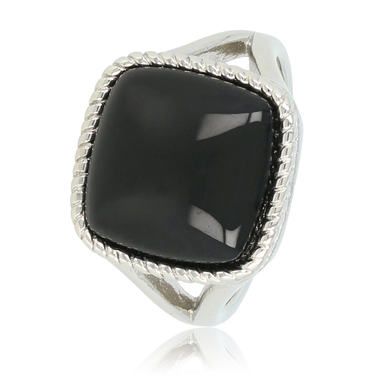 My Bendel Vita Zegelring Onyx Zilver