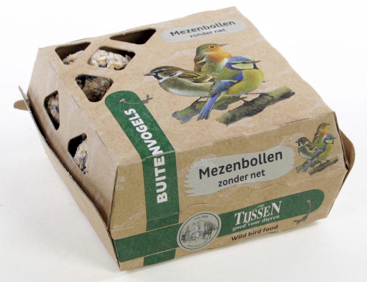 Mezenbollen zonder net – 9 stuks in doosje (Wildbird)