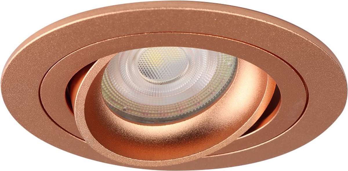 Inbouwspot Eylon rond koper - extra warm wit - dimbaar - zaagmaat 80mm