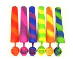 WiseGoods Premium ijsvormpjes set van 6 in regenboogkleuren