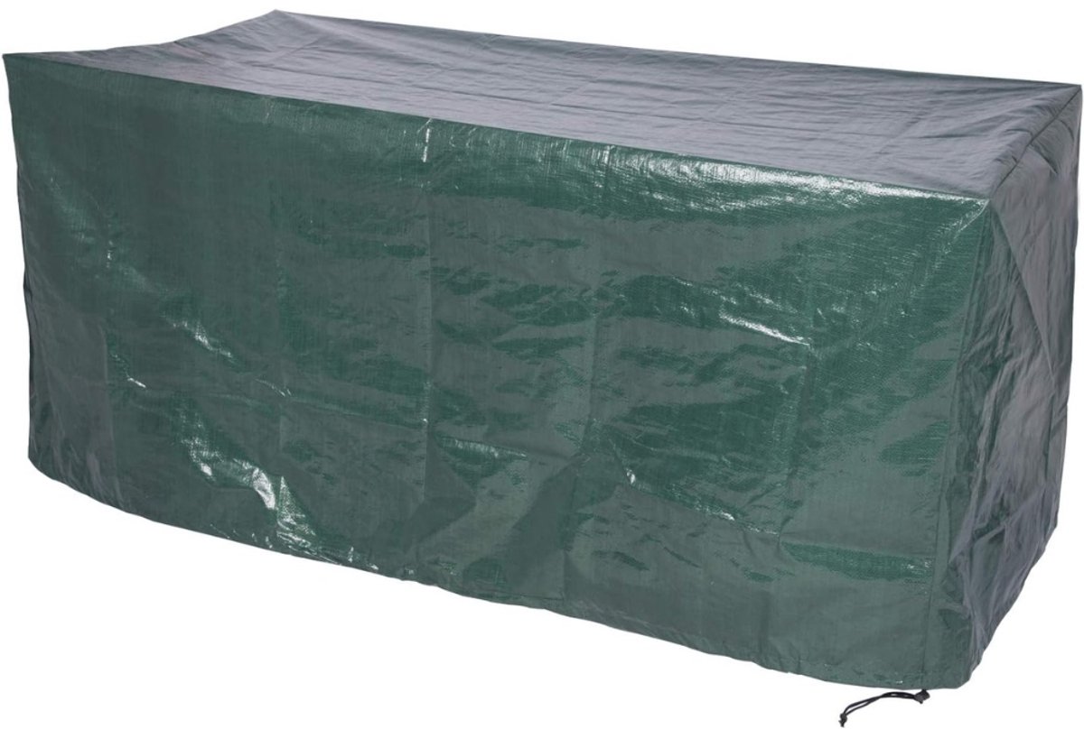 Famanu Beschermhoes voor tuinmeubelen van polyethyleen - waterafstotend en weerbestendig - duurzame buitenhoes voor tafels en meubelsets - 193 x 136 x 88 cm - groen