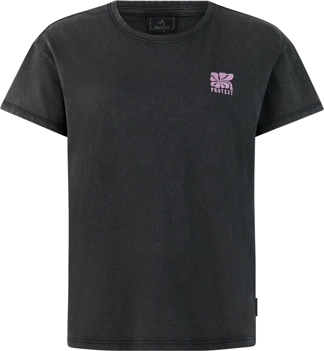 Protest PRTLas - T-shirt Dames - Korte mouwen - Ronde hals - Loose fit - Paars
