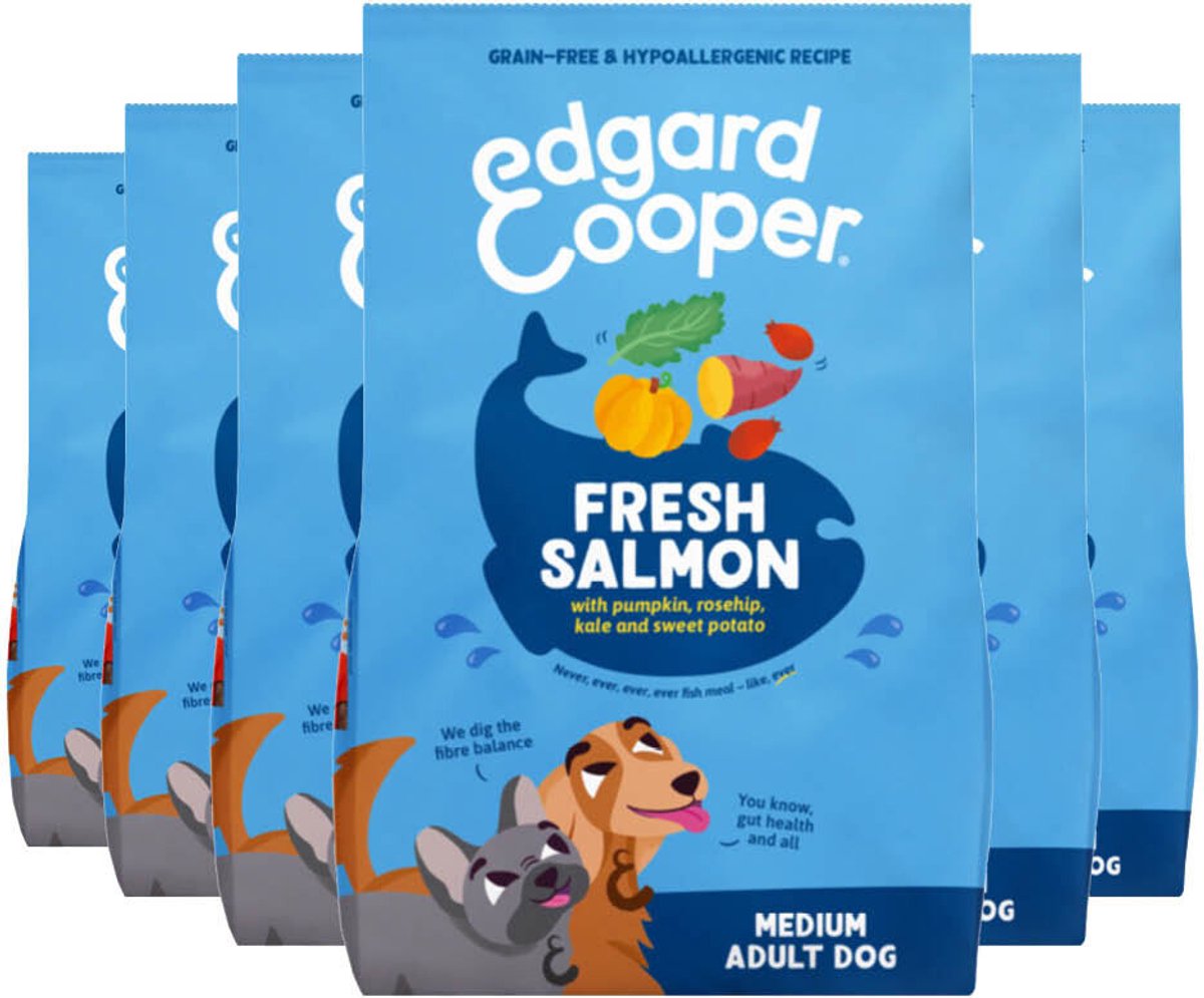 Edgard & Cooper Edgard & Cooper Hondenvoer Droog Zalm Medium - 6 x 1 kg - Voordeelverpakking