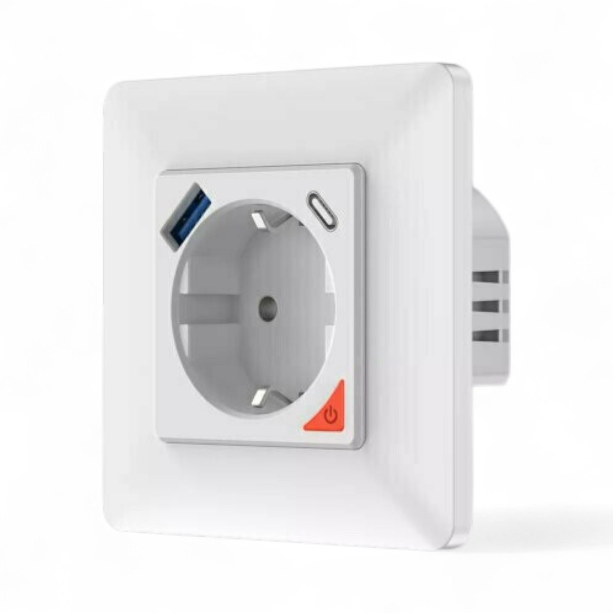 Inbouw stopcontact | Wifi | App bediening | Inbouwmontage | USB en USB-C PD | Google Home integratie | Wit