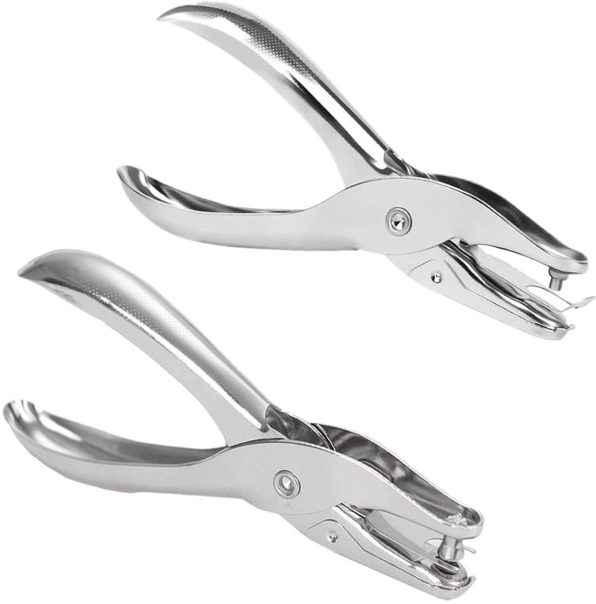Perforator set voor kantoor met roestvrijstalen tang, 2 stuks in 3 mm en 6 mm - ideaal voor ordners.