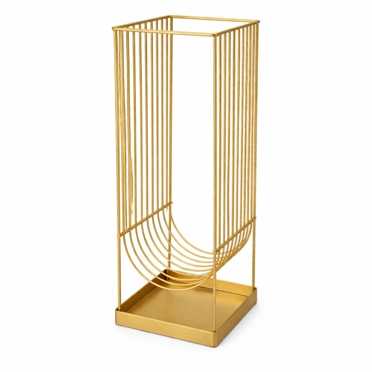 Luxaliving Paraplubak Metaal Goud 22x22x59 cm – Moderne Vierkante Parapluhouder – Stijlvol Design voor Hal & Entree