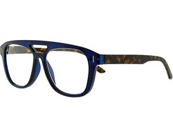 Lunettes de lecture Noci Eyewear RCE029 Trevi +4.00 Aviateur monture bleu marine, branche écaille marron