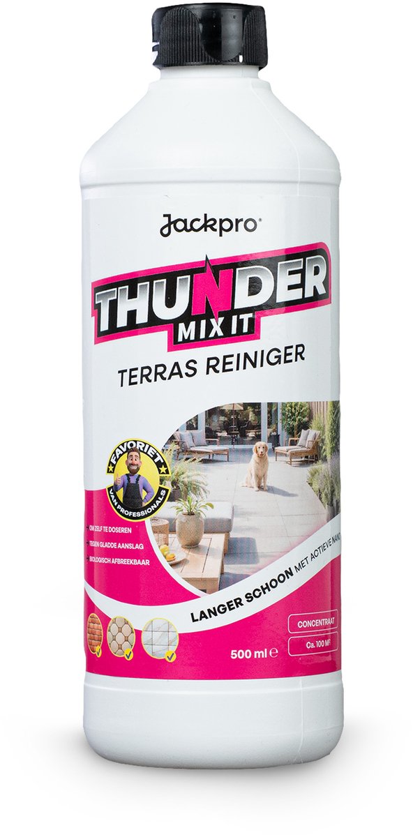 Thunder Mix It Terras Reiniger - 500ml - Geconcentreerd - Voor Tegels, Klinkers & Natuursteen - Tegen Hardnekkig Vuil