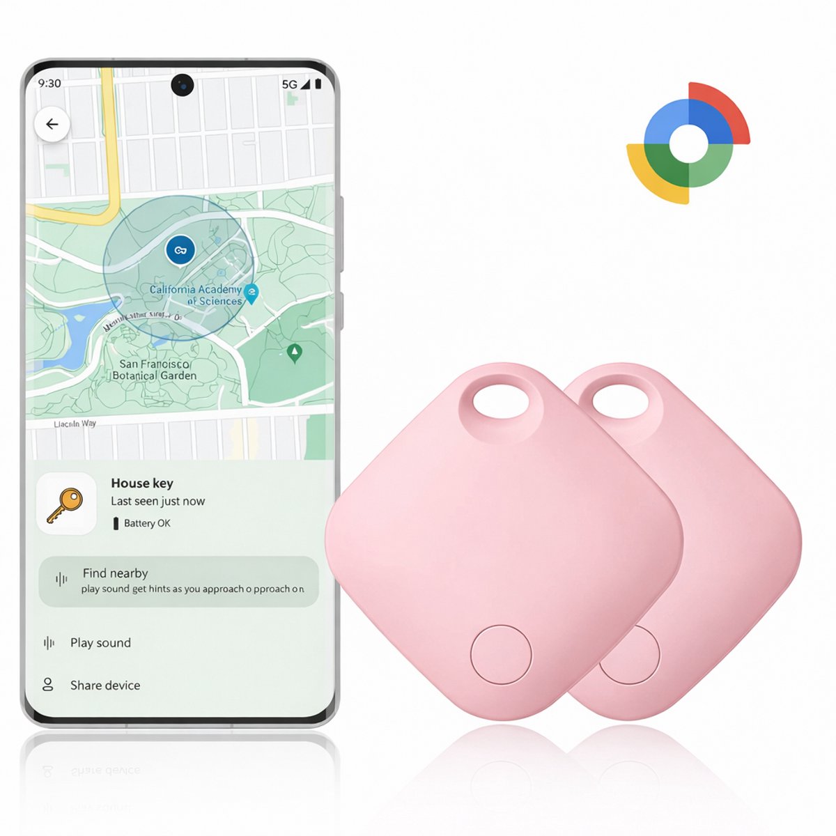 Android Tracker- 2 stuks - Smart Tracker - Bluetooth Tracker - Real-time Tracking - Werkt met Google Find My Device