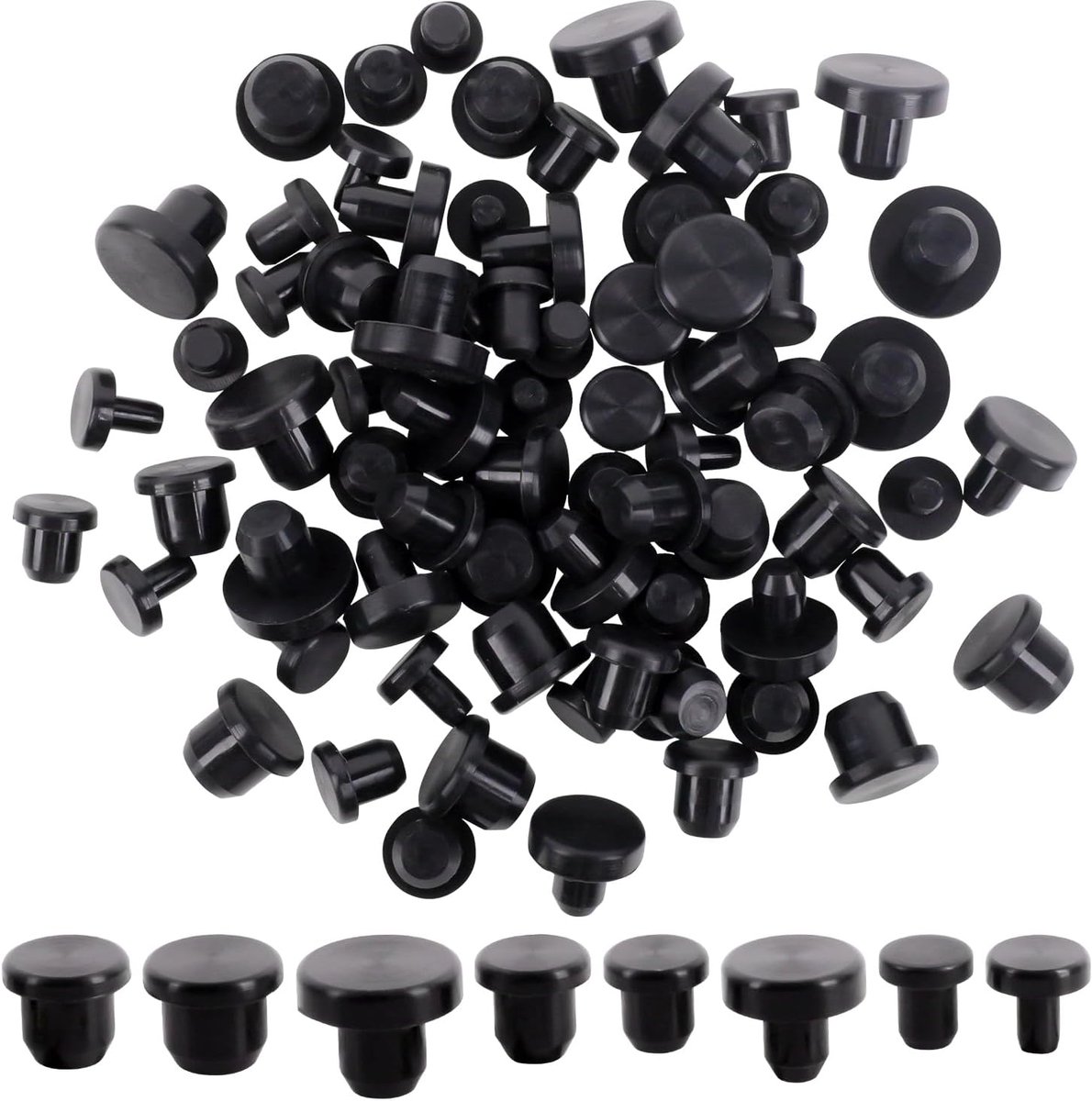 Glazen Tafel Bumpers - Zwarte Rubberen Meubel Buffers met Pin - Antislip en Schokabsorberend - Zachte Siliconen Beschermers - 80 stuks - van Imperatoris