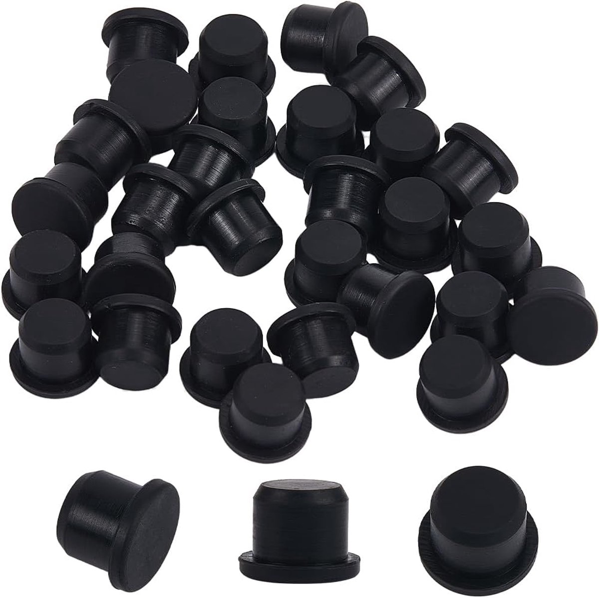 Glazen Tafel Bumpers - Zwarte Rubberen Meubel Buffers met Pin - Antislip en Schokabsorberend - Zachte Siliconen Beschermers - 30 stuks - van Imperatoris