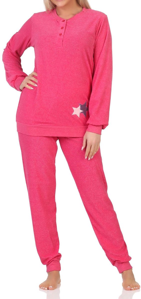 Normann badstof pyjama voor dames Loungewear met sterrenmotief - ook in oversize pink