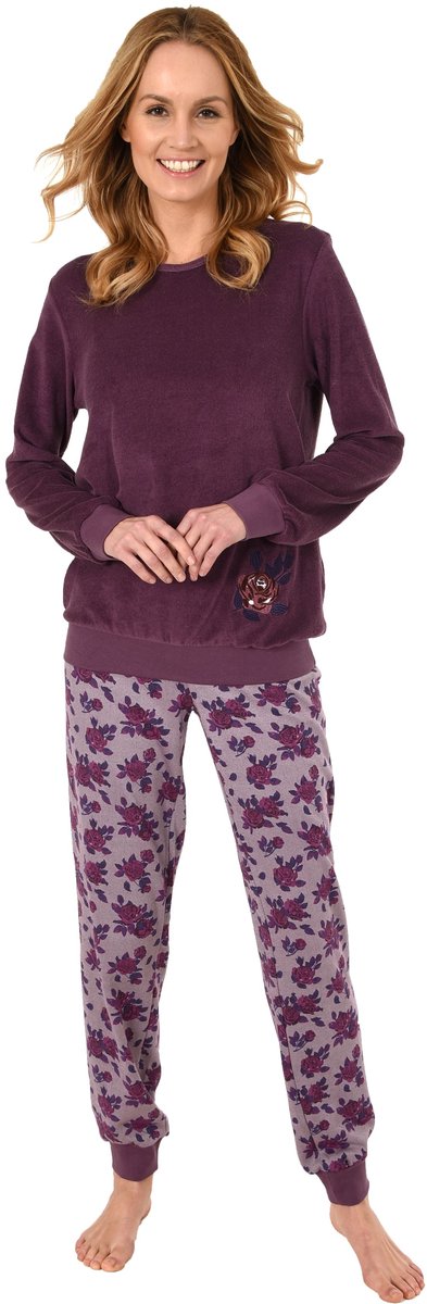 Normann Dames Terry Pyjama met Lange Mouwen - Ook in Oversizes beere