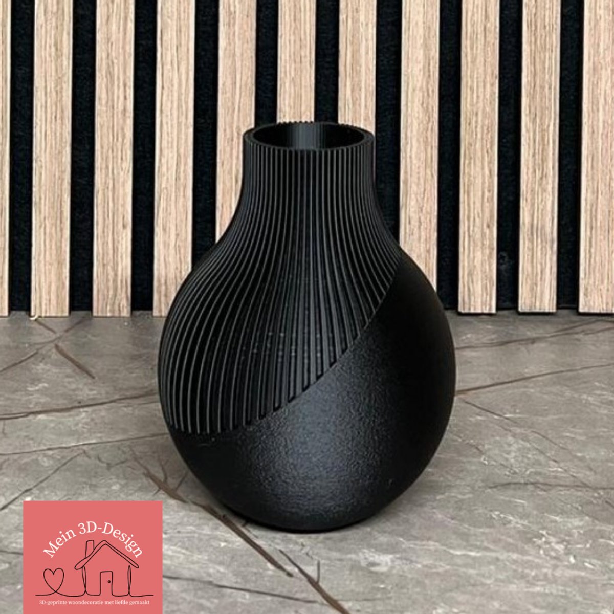 Vaas Nova - Japandi Style - 3D geprint - Kunstbloemen - Legobloemen