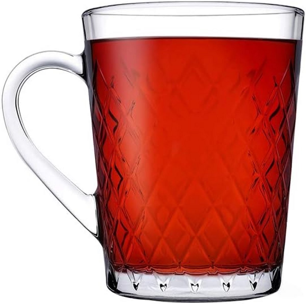 Set van 2 Robijnrode Glazen Mokken - 260 ml - Hoge Kwaliteit Glas