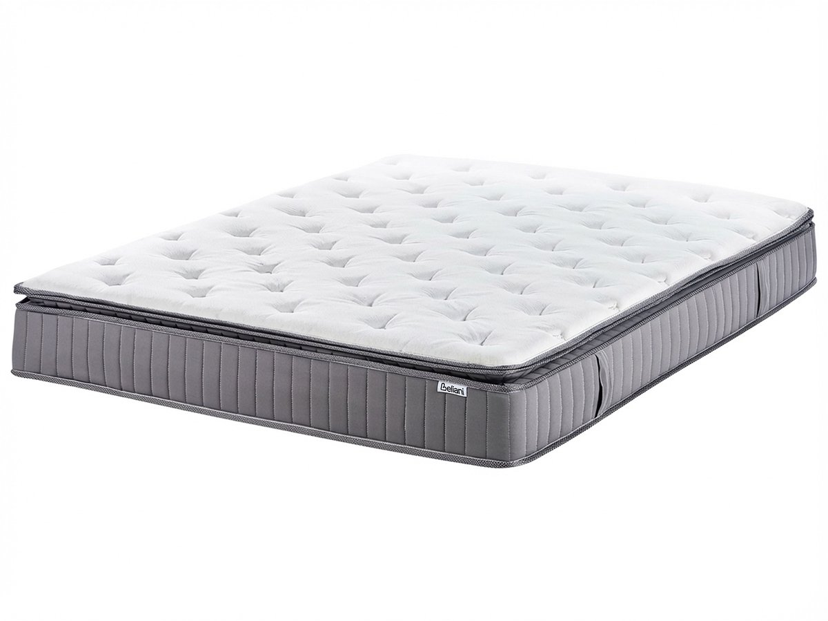 Beliani PLEASANT - Pocketveringmatras hard - Wit - 180 x 200 cm - Traagschuim