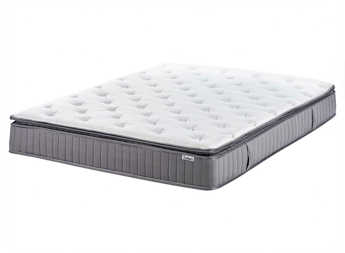Beliani PLEASANT - Pocketveringmatras hard - Wit - 160 x 200 cm - Traagschuim