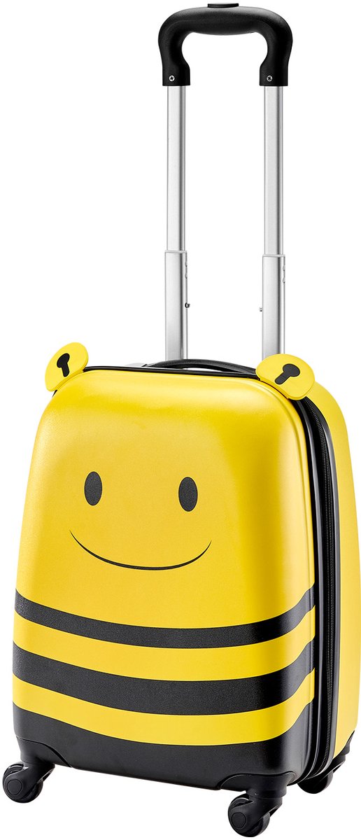 Kinderbagageset, 5-delig, 45,7 cm harde rolkoffer met rugzak en U-vormig kussen, reisset voor kinderen met bijendesign, ideaal cadeau voor vakanties of verjaardagen, geschikt voor vliegtuigen