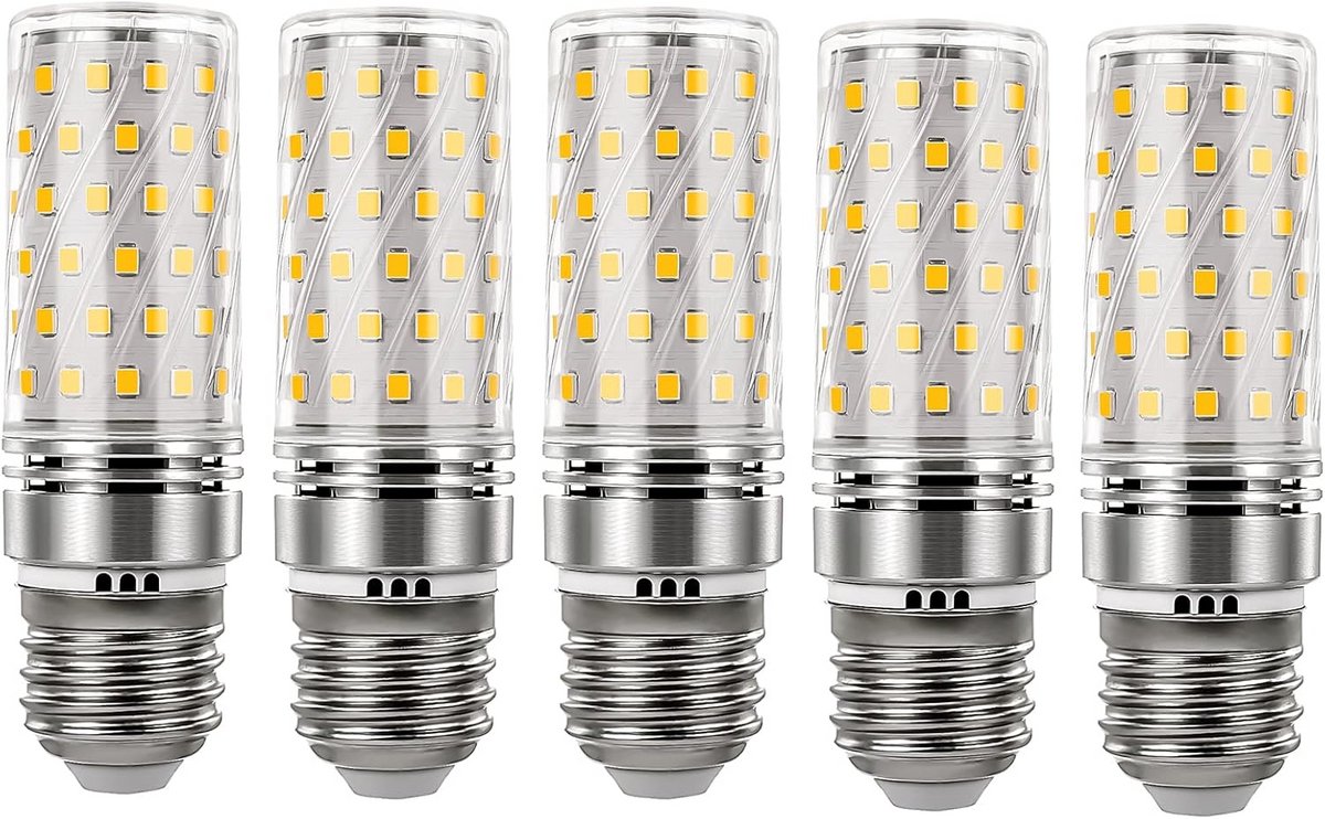 Set van 5 LED Maïslampen E27 Fitting 7W 1000 Lumen Wit Licht