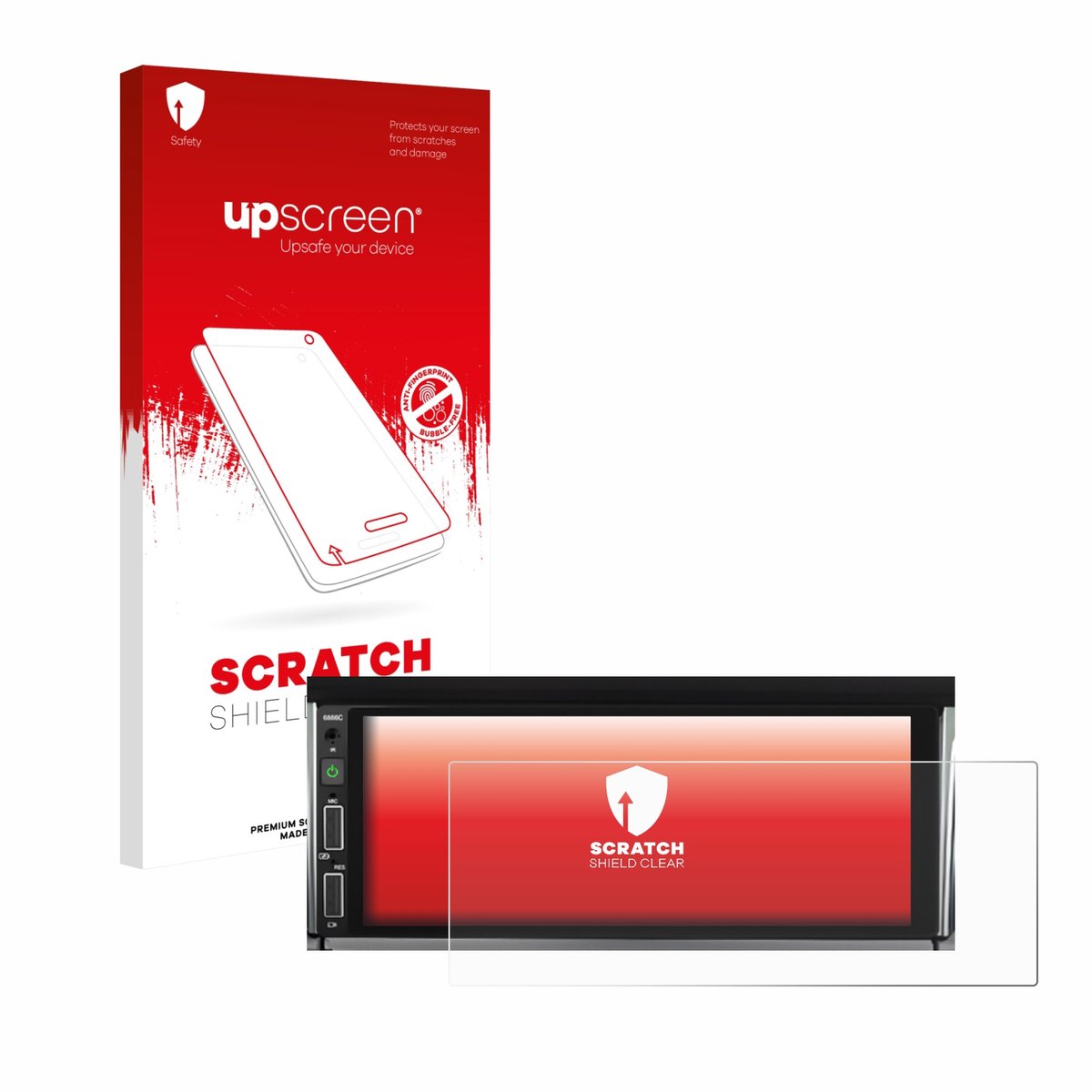 upscreen - Screenprotector voor Hikity Carplay 6.86" - Folie Beschermfolie transparant