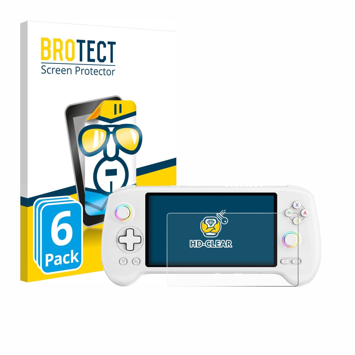 BROTECT - Screenprotector voor Anbernic RG557 - Folie Beschermfolie transparant 6 Stuks