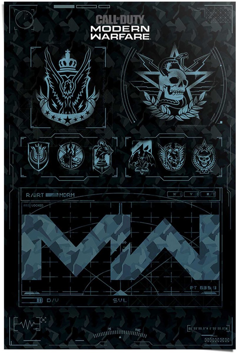 REINDERS Poster Call of Duty Modern Warfare - 91,5 x 61 - Papier - REINDERS zwart