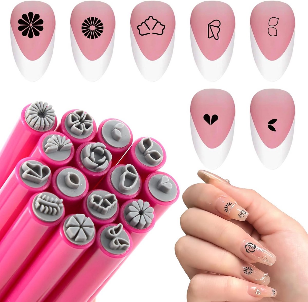 Set van 15 Nagelstempel Pennen voor Gedetailleerde Nail Art Ontwerpen