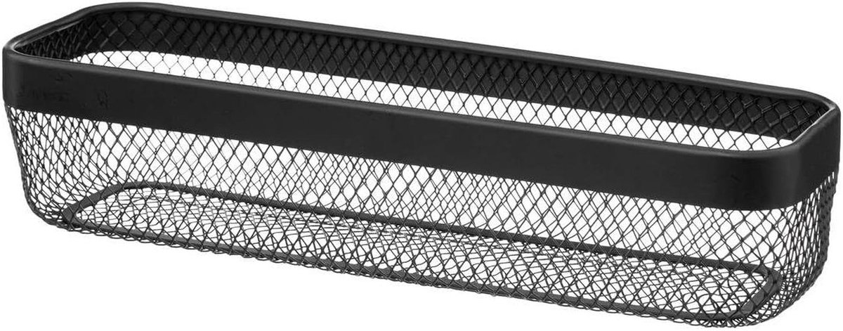 Zwarte metalen broodmand 40x14 cm voor aanrecht