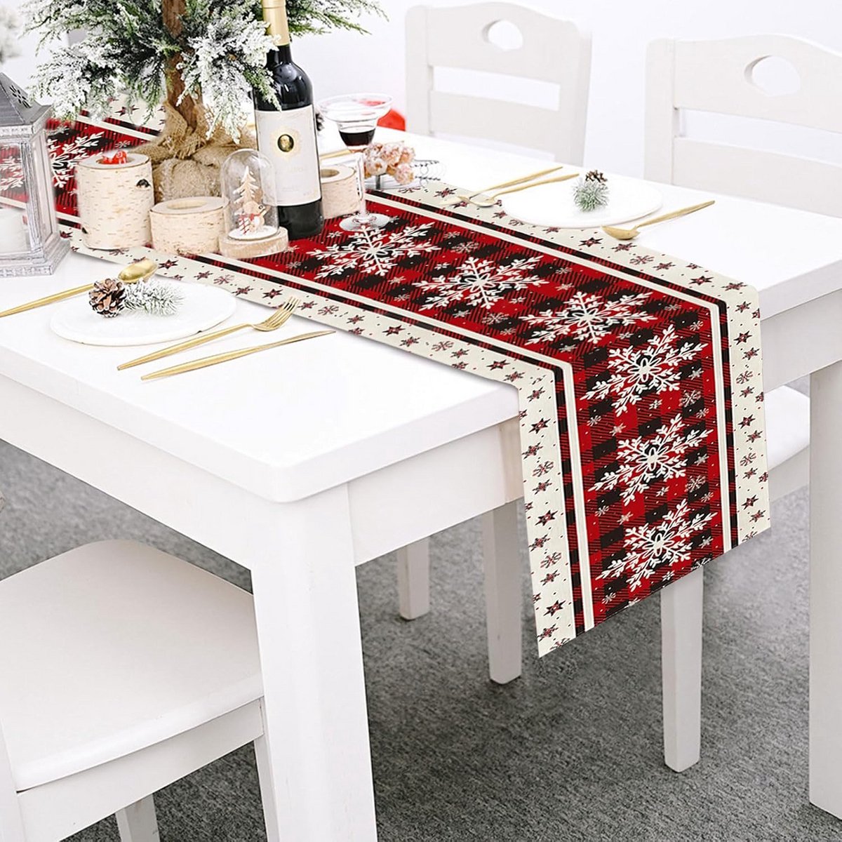 Wastafel Sloper Katoen Linnen Kerst Hoge Kwaliteit 183x33 cm