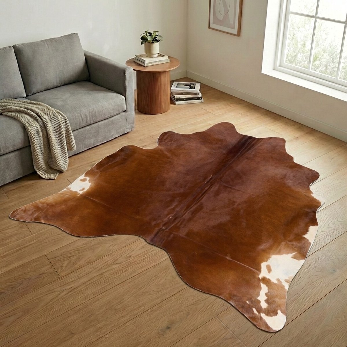 Koeienhuid Vloerkleed XL (Groot) - Effen-solid - 239 x 234 cm - Koeienkleed / Koeienvel / Dierenvel / Dierenhuid / Koehuid Tapijt