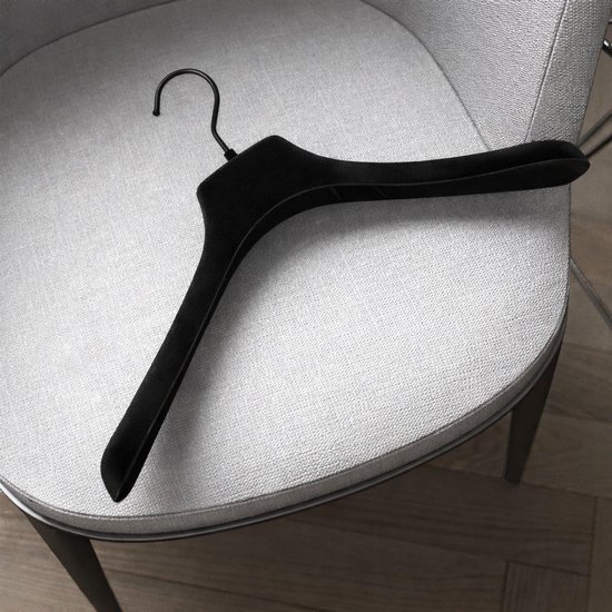 Cintre velours épaules larges noir "45CM", lot de 10 pièces