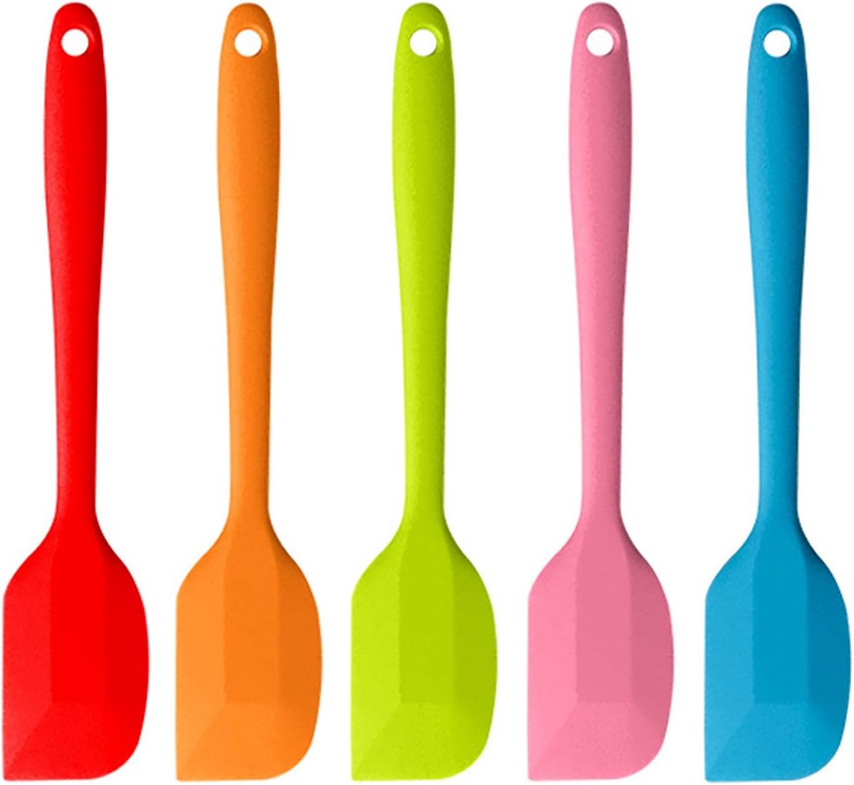 Set van 5 Siliconen Spatels, 28 cm, 230°C Bestendig, voor Bakken en Koken