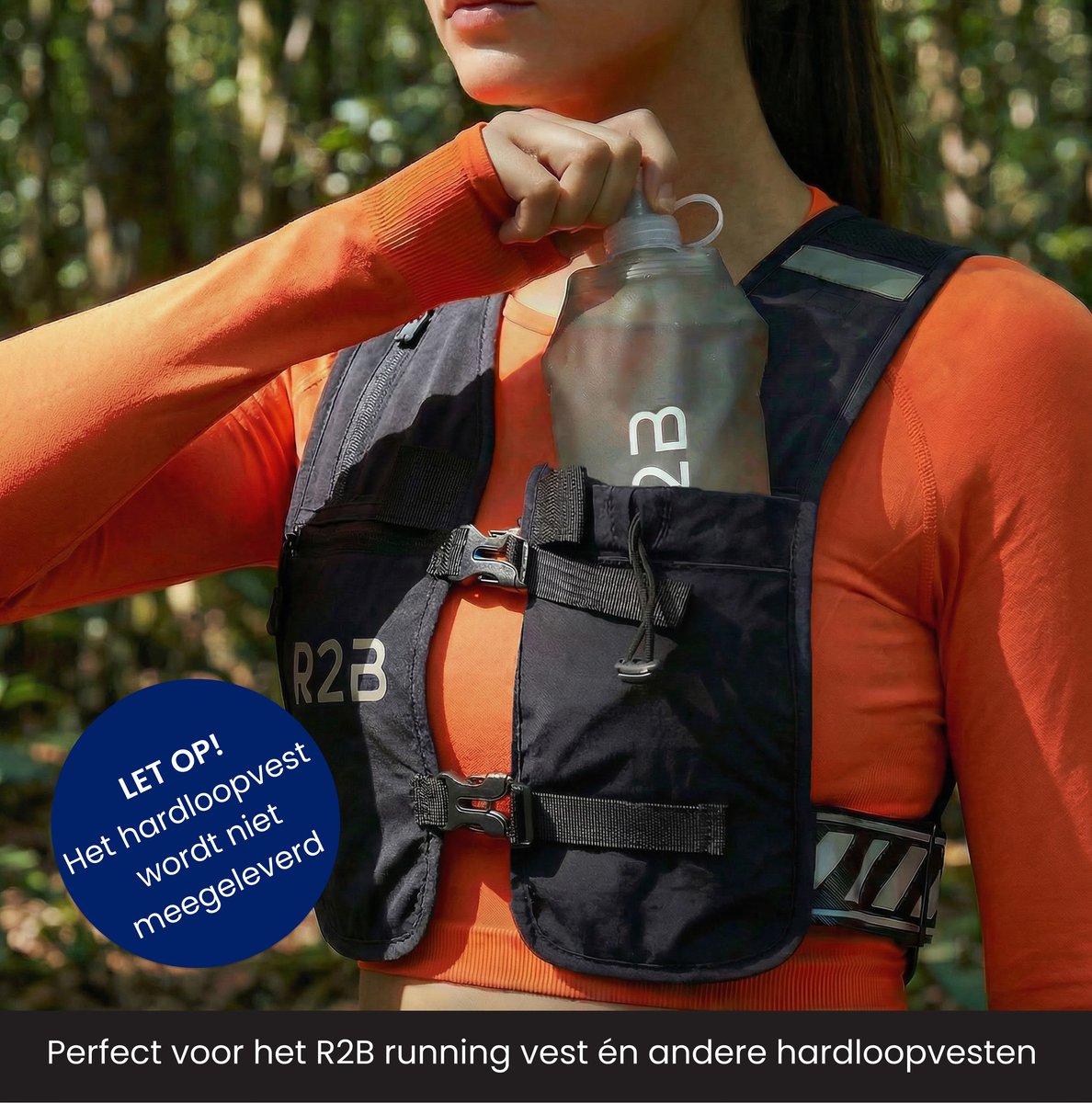 R2B Soft Flask 500 ML - Drinkfles Hardlopen - Opvouwbare Waterfles - Flexibele Drinkfles - Bidon/Drinkzak - Antraciet — cadeau in Sport & Outdoor - foto 7